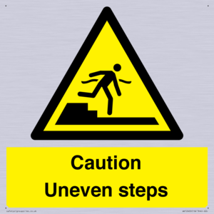 Caution Uneven steps